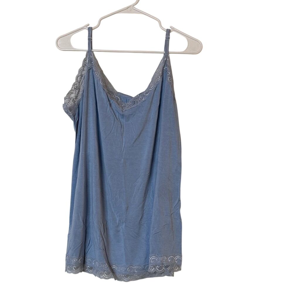 Lane Bryant Blue Camisole with Lace Trim